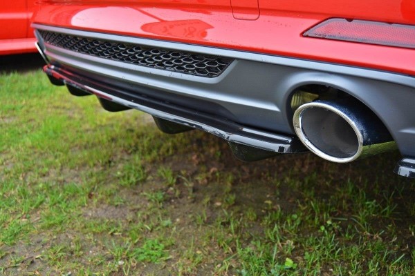 Mittlerer Diffusor Heck Ansatz für Audi A5 F5 S-Line DTM LOOK schwarz Hochglanz