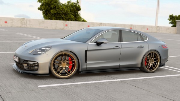 Seitenschweller Ansatz für Porsche Panamera GTS 971 schwarz Hochglanz
