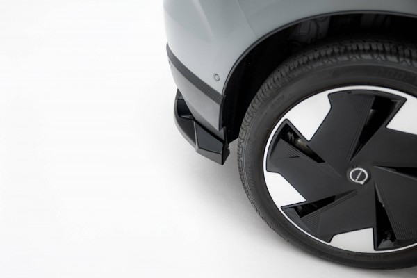 Hinten Splitter (mit einem vertikalem balken) für Volvo EX30 Mk1 schwarz Hochglanz