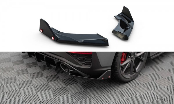 Heck Ansatz Flaps Diffusor V.4 +Flaps für Hyundai I30 N Hatchback Mk3 Facelift