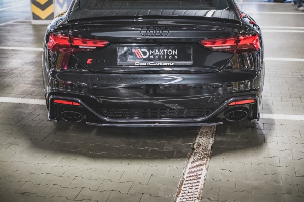 Mittlerer Diffusor Heck Ansatz für Audi RS5 F5 Facelift schwarz Hochglanz