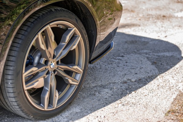 Heck Ansatz Flaps Diffusor für BMW X4 M-Paket G02 Carbon Look