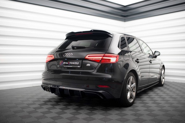 Diffusor Heck Ansatz für Audi A3 Sportback 8V Facelift (Version mit doppelter Auspuffspitze)
