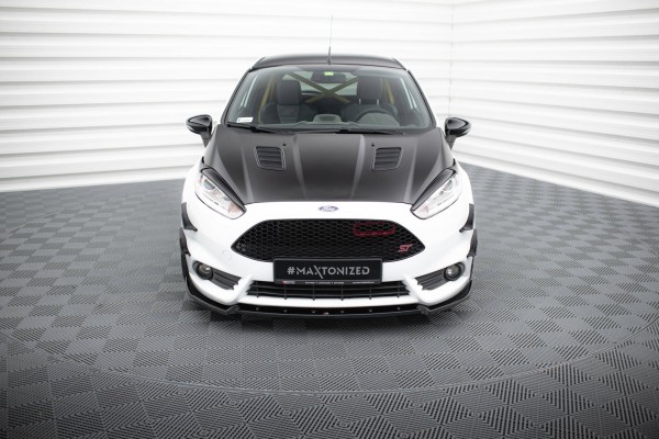 Front Ansatz V.4 für Ford Fiesta ST Mk7 Facelift schwarz Hochglanz