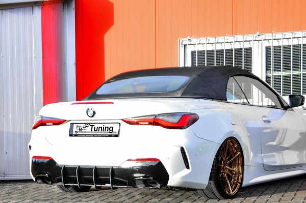 Gefräßter Heckansatz in perfekter Race Track Optik mit 4 Finnen, aus ABS