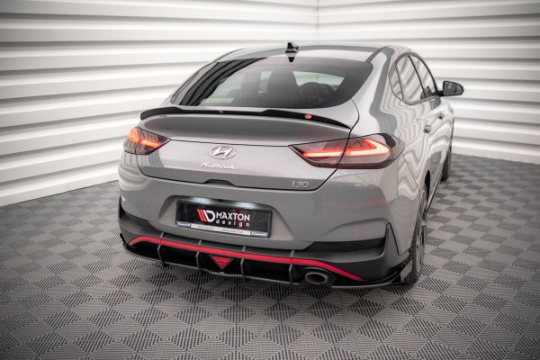 Street Pro Heck Ansatz Flaps Diffusor +Flaps für Hyundai I30 Fastback N-Line Mk3 Facelift schwarz Ho