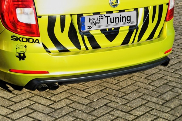 Heckdiffusor Einsatz aus ABS, vorbereitet für PDC Sensoren hochglanz schwarz Skoda Superb 2, 3T Bj