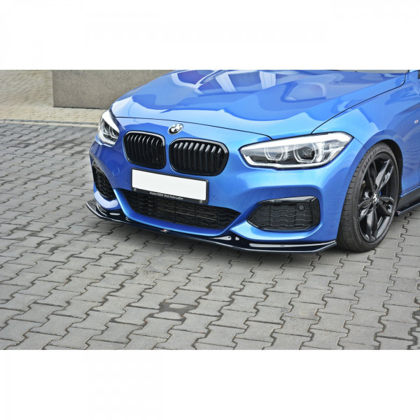 Front Ansatz V.3 für BMW 1er F20/F21 M-Power schwarz Hochglanz