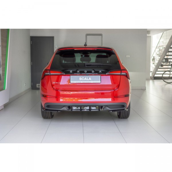 Heck Ansatz Flaps Diffusor für Skoda Scala schwarz Hochglanz