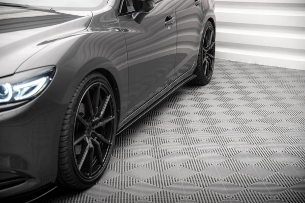 Seitenschweller Ansatz für Mazda 6 Mk3 Facelift schwarz Hochglanz