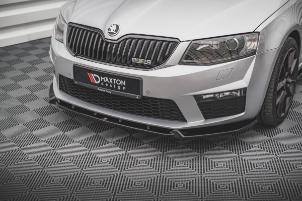 Front Ansatz V.3 für Skoda Octavia RS Mk3 schwarz Hochglanz