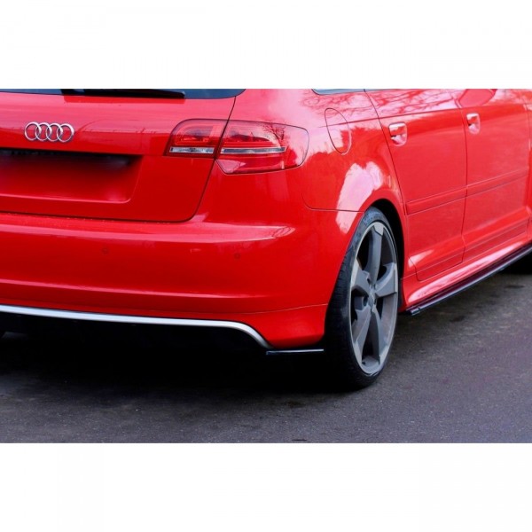 Heck Ansatz Flaps Diffusor passend für Audi RS3 8P Carbon Look
