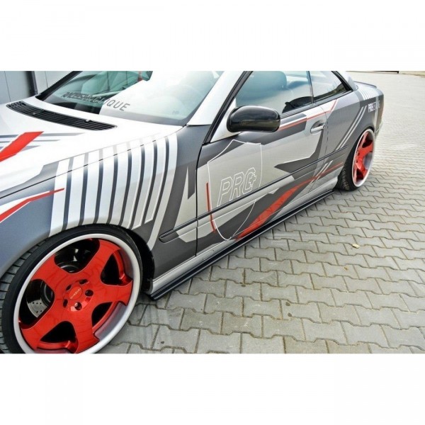 Seitenschweller Ansatz für MERCEDES CL-KLASSE C215 schwarz Hochglanz