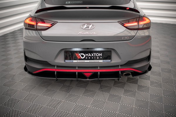 Street Pro Heck Ansatz Flaps Diffusor +Flaps für Hyundai I30 Fastback N-Line Mk3 Facelift schwarz Ho