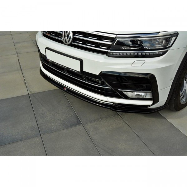 Front Ansatz für Vw Tiguan Mk2 R-Line schwarz Hochglanz