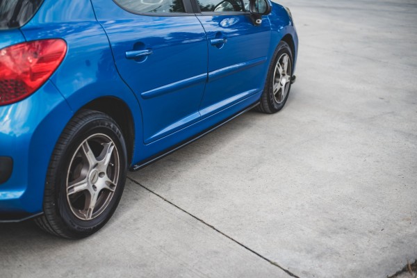 Seitenschweller Ansatz für Peugeot 207 Sport schwarz Hochglanz