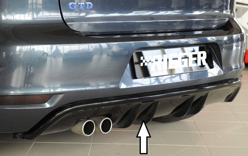 Rieger Heckeinsatz mit 2 Doppelfinnen VW Golf 6 GTD 5-tür. online kaufen  bei MM-Concepts