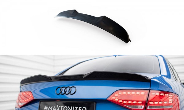 Spoiler CAP für 3D Audi A4 Limousine B8 schwarz Hochglanz