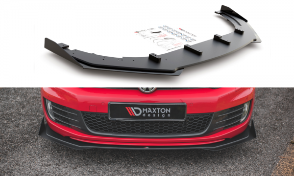 Robuste Racing Front Ansatz V.3 für passend +Flaps für Volkswagen Golf GTI Mk6 schwarz Hochglanz