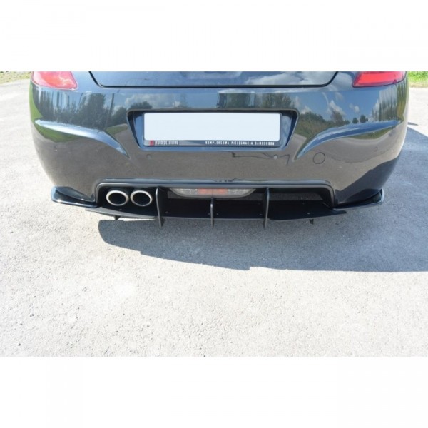 Heck Ansatz Flaps Diffusor für Peugeot RCZ Mk1 / Mk1 Facelift schwarz Hochglanz