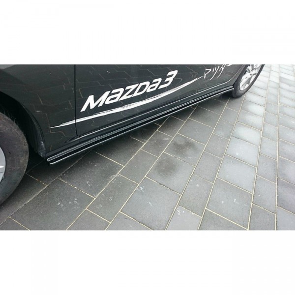 Seitenschweller Ansatz passend für Mazda 3 BM (Mk3) Facelift schwarz Hochglanz