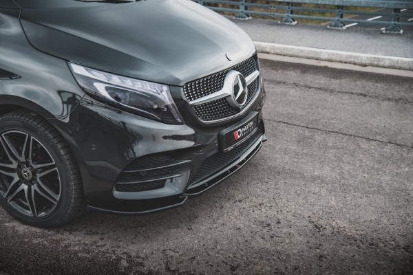 Front Ansatz V.1 für Mercedes-Benz V-Klasse AMG-Line W447 Facelift schwarz Hochglanz