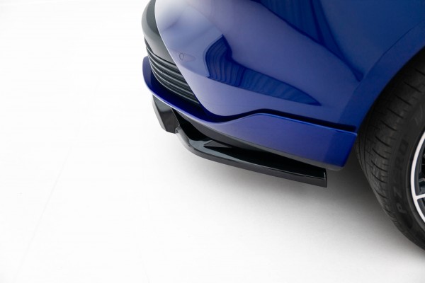 Hinten Splitter (mit einem vertikalem balken) für Porsche Taycan Turbo S Mk1 schwarz Hochglanz