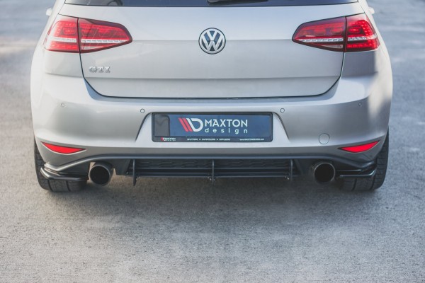 Heck Ansatz Flaps Diffusor V.2 für VW Golf 7 GTI Carbon Look