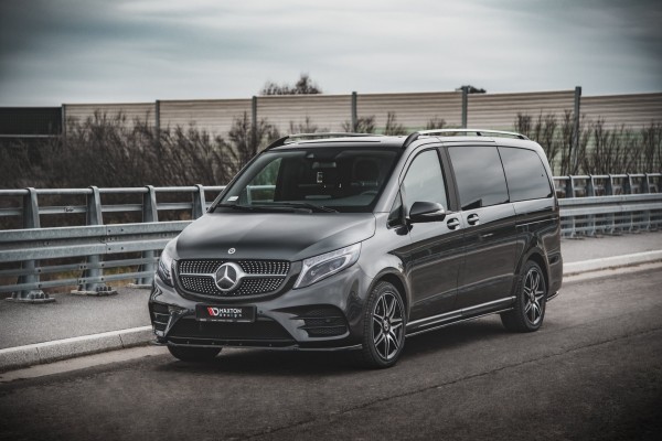 Front Ansatz V.1 für Mercedes-Benz V-Klasse AMG-Line W447 Facelift schwarz Hochglanz