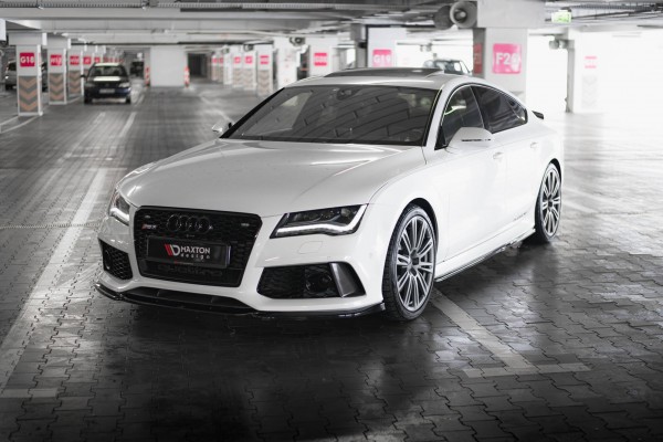 Front Ansatz V.4 für Audi RS7 C7 Facelift schwarz Hochglanz