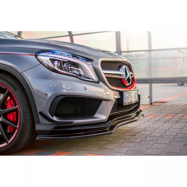Front Ansatz für Mercedes GLA 45 AMG SUV (X156) vor Facelift schwarz Hochglanz