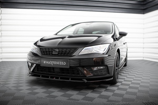 Front Ansatz V.1 für Seat Leon Mk3 Facelift schwarz Hochglanz