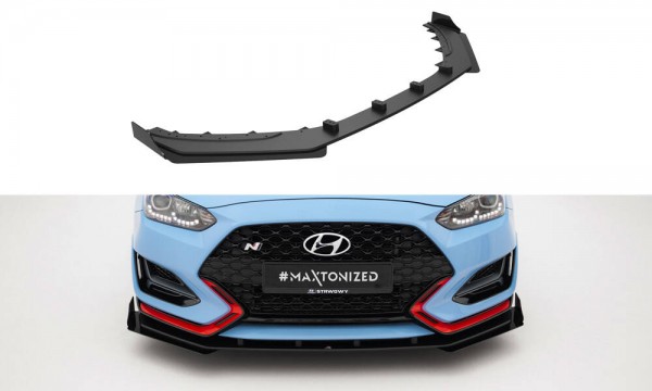 Street Pro Front Ansatz für +Flaps für + Flaps Hyundai Veloster N Mk2 schwarz Hochglanz
