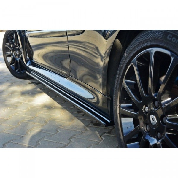 Seitenschweller Ansatz für RENAULT CLIO MK3 RS schwarz Hochglanz