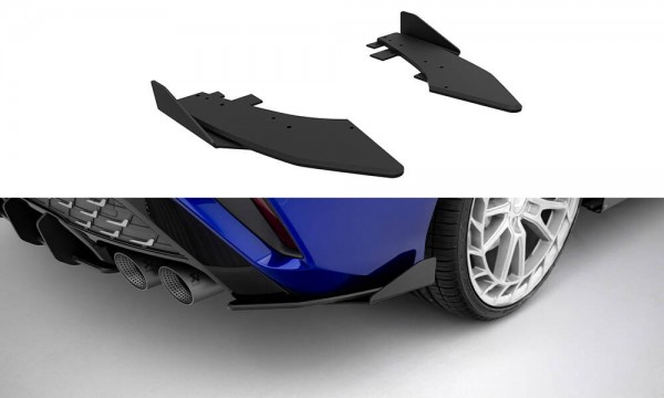 Street Pro Heck Ansatz Flaps Diffusor +Flaps für Ford Audi S3 Limousine 8Y Facelift schwarz Hochglan