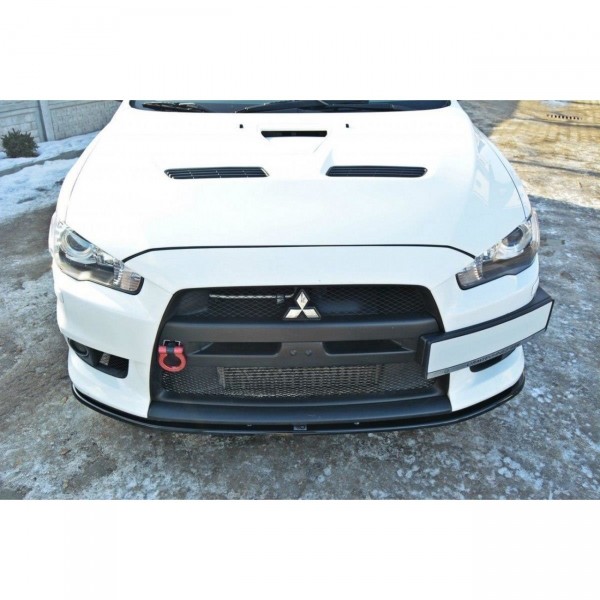 Front Ansatz V.2 für Mitsubishi Lancer Evo X schwarz Hochglanz