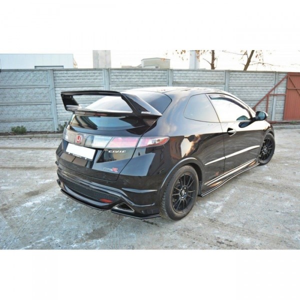 Heck Ansatz Flaps Diffusor für HONDA CIVIC VIII TYPE S/R schwarz Hochglanz
