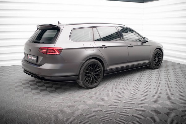 Mittlerer Diffusor Heck Ansatz DTM Look für Volkswagen Passat R-Line B8 schwarz Hochglanz