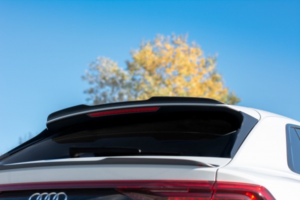 Höher Spoiler CAP für Audi Q8 S-line / SQ8 Mk1 schwarz Hochglanz