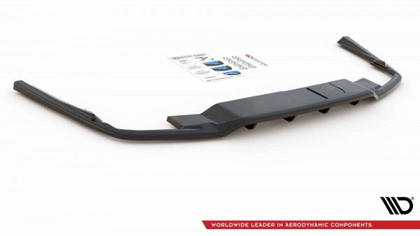 Mittlerer Diffusor Heck Ansatz DTM Look für Volvo S60/V60 R-Design Mk3 schwarz Hochglanz