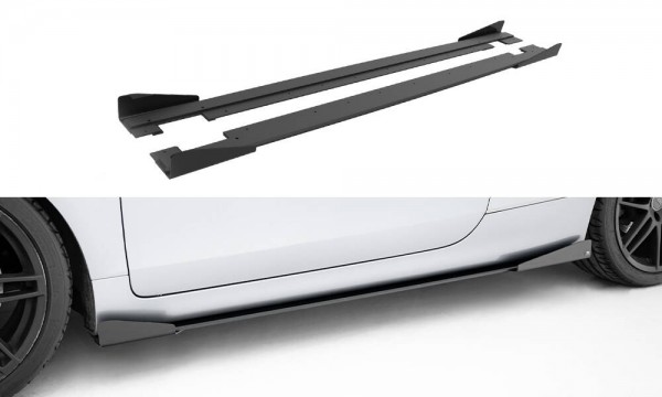 Street Pro Seitenschweller Ansatz für + Flaps Audi TT S / TT S-Line 8J Facelift schwarz Hochglanz