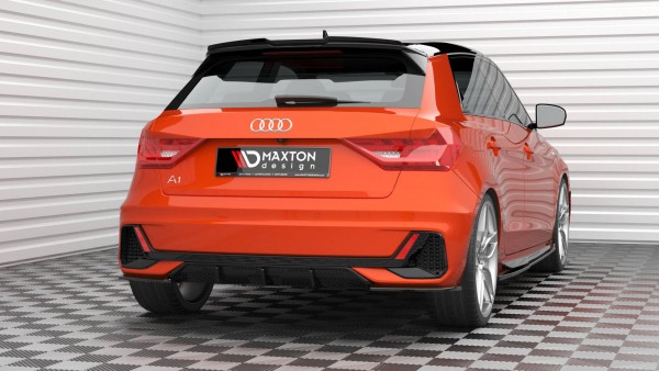 Heck Ansatz Flaps Diffusor V.2 für Audi A1 S-Line GB schwarz Hochglanz