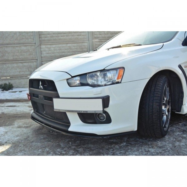 Front Ansatz V.2 für Mitsubishi Lancer Evo X schwarz Hochglanz