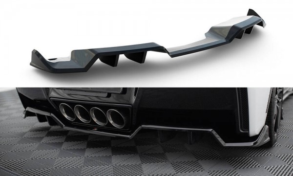 Mittlerer Diffusor Heck Ansatz DTM Look für Chevrolet Corvette C7 schwarz Hochglanz