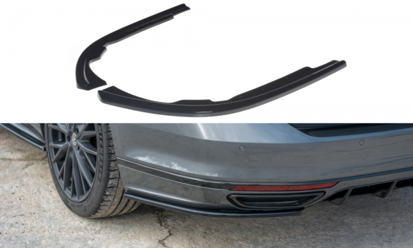 Heck Ansatz Flaps Diffusor für Volkswagen Passat R-Line B8 schwarz Hochglanz