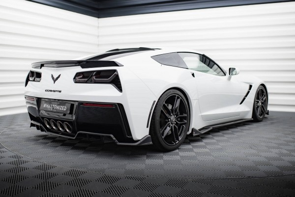 Mittlerer Diffusor Heck Ansatz DTM Look für Chevrolet Corvette C7 schwarz Hochglanz
