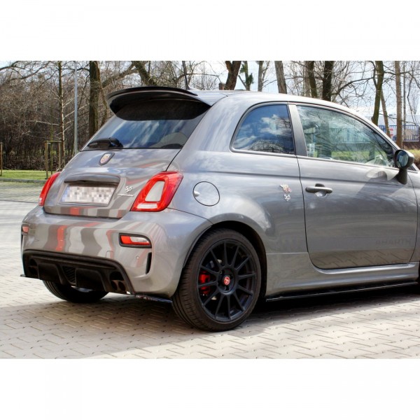 Heck Ansatz Flaps Diffusor für FIAT 500 ABARTH MK1 FACELIFT schwarz Hochglanz
