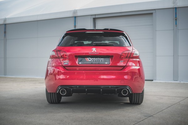 Diffusor Heck Ansatz für + Endschalldampfer Sportauspuff Attrappe Peugeot 308 GT Mk2 Facelift