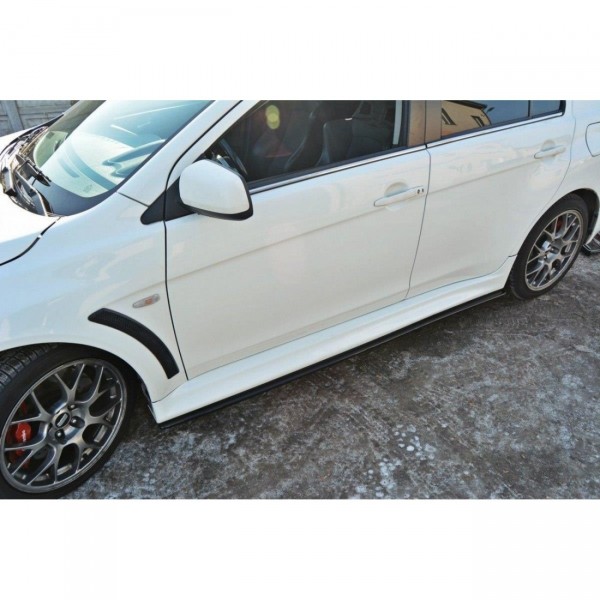 Seitenschweller Ansatz für Mitsubishi Lancer Evo X schwarz Hochglanz