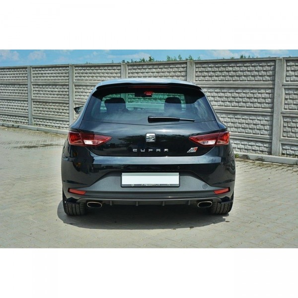 Heck Ansatz Flaps Diffusor für SEAT LEON III CUPRA / FR schwarz Hochglanz